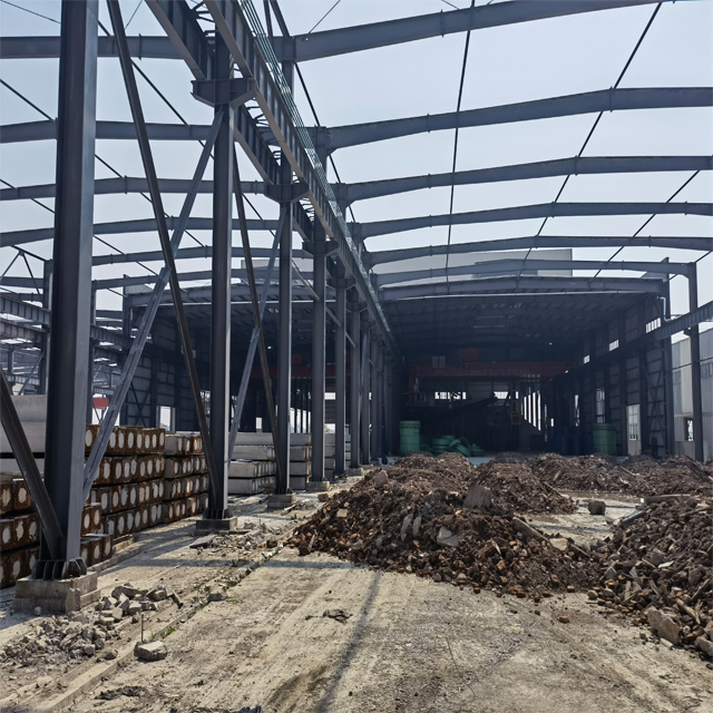 Hot rolled H Grey White Steel Structure Workshop